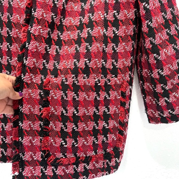 Chico's Houndstooth Tweed Open-Front Jacket M - Picture 10 of 10